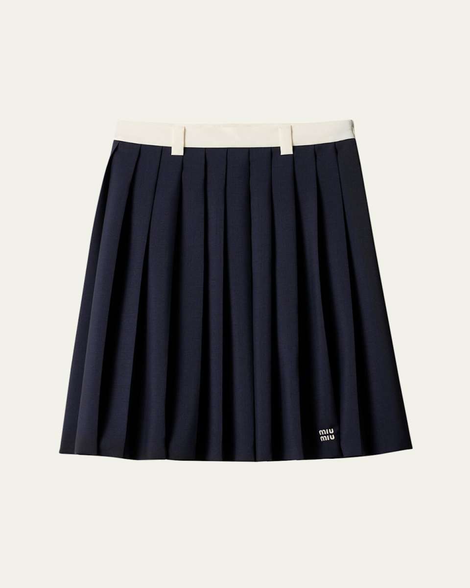 Pleated Kid Mohair Skirt